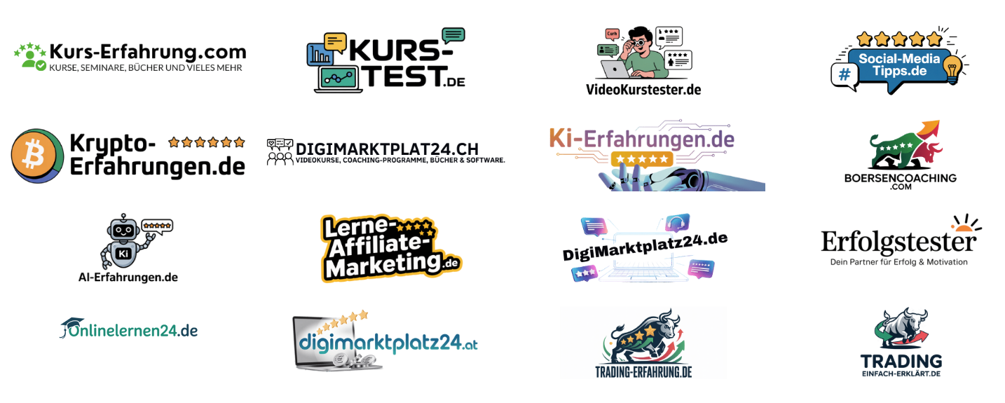 Reviewportale und Medienlogos